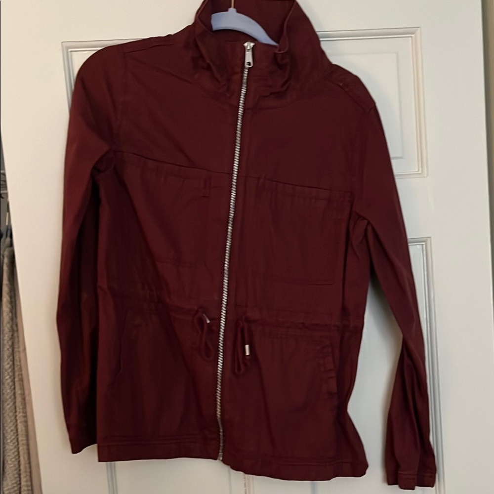 Old Navy Red Utility Jacket Lightweight Zip-Up